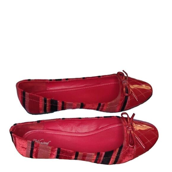 Wanted Women's Red Patent Ballet flats Size 9.5 - Picture 3 of 8